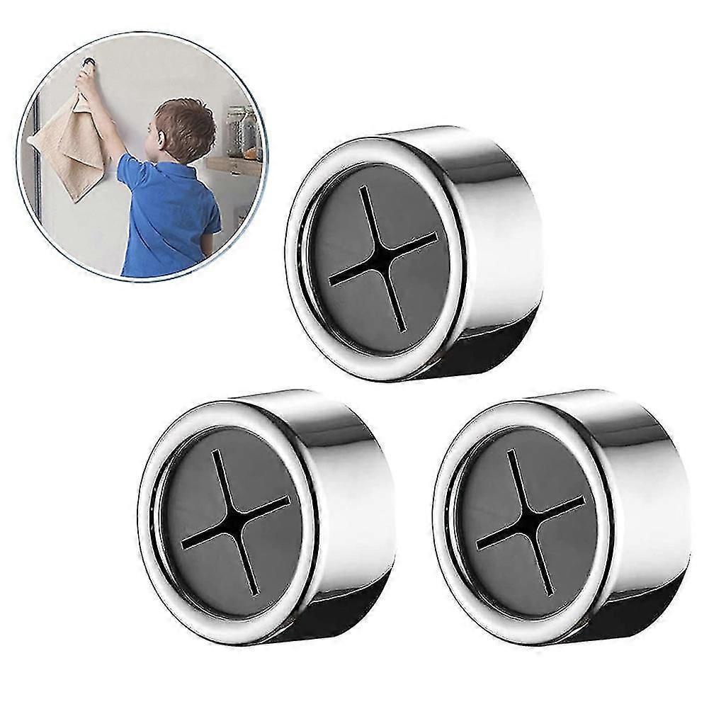 3PCS Towel Holder Round Towel Hook Self Adhesive Easy Installment Easy to Use ABS Material Towel Han