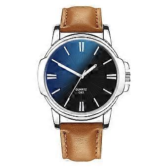 Fashionabla Klocka Rund Urtavla Analog Display Quartz Män Armbandsur #1