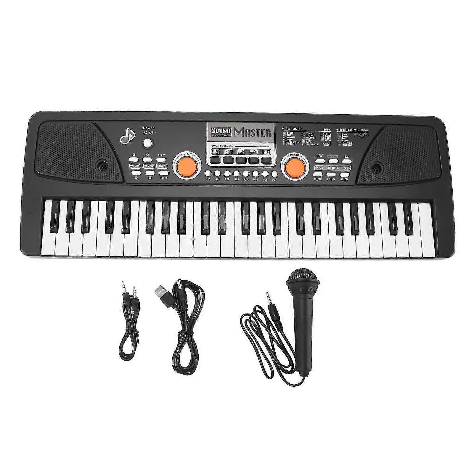 49 Key Electronic Keyboard Multi Functional Rechargeable Portable Digital Piano Keyboard with Microphone