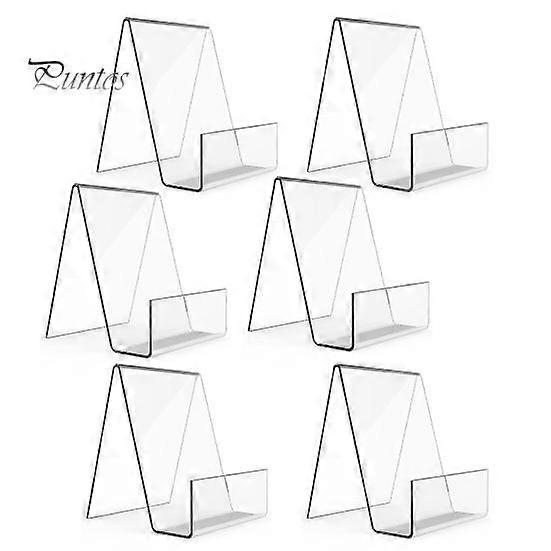 6 Pack Acrylic Book Stand Clear Easel Triangular Support Multi-functional Transparent Display Holder