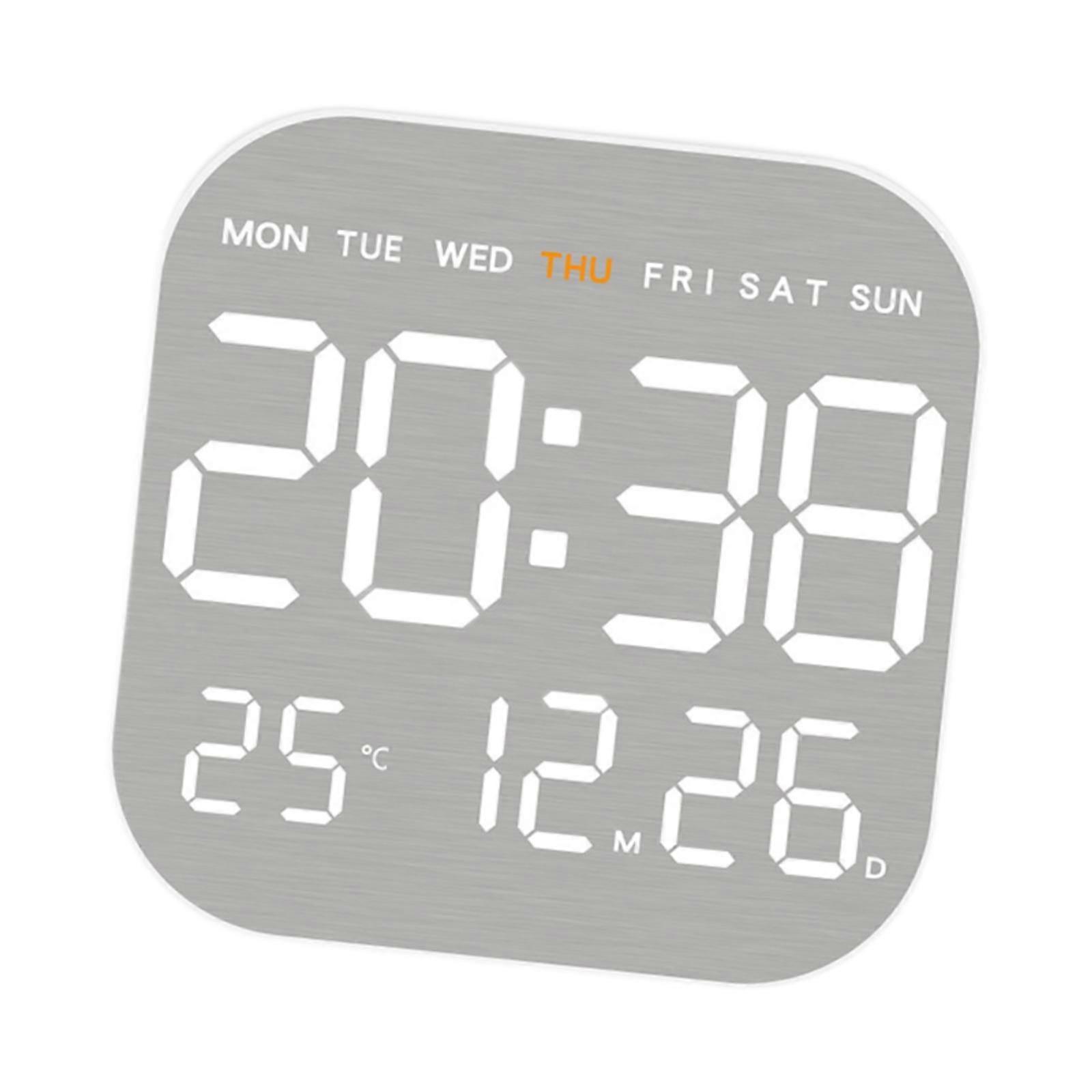 Digital Wall Clock Versatile LED Alarm Clock for Office Classroom Study Room Black Shell