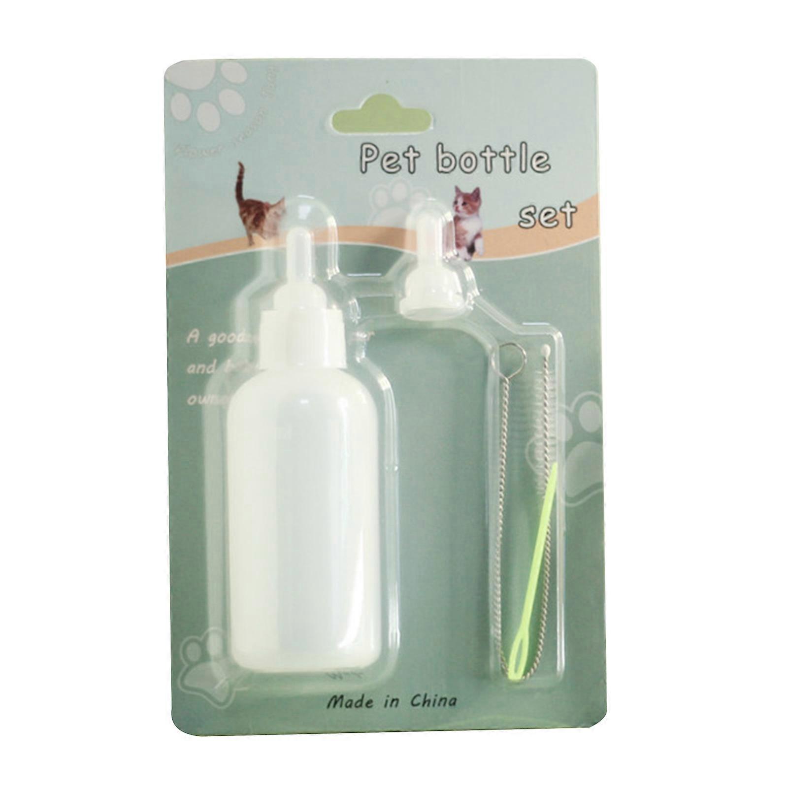 4-Pack Pet Nursing Kit 60ml Nursing Bottle Nipple for Cat Feeding Bottles for Newborn Kittens Small Animals Easy to Clea