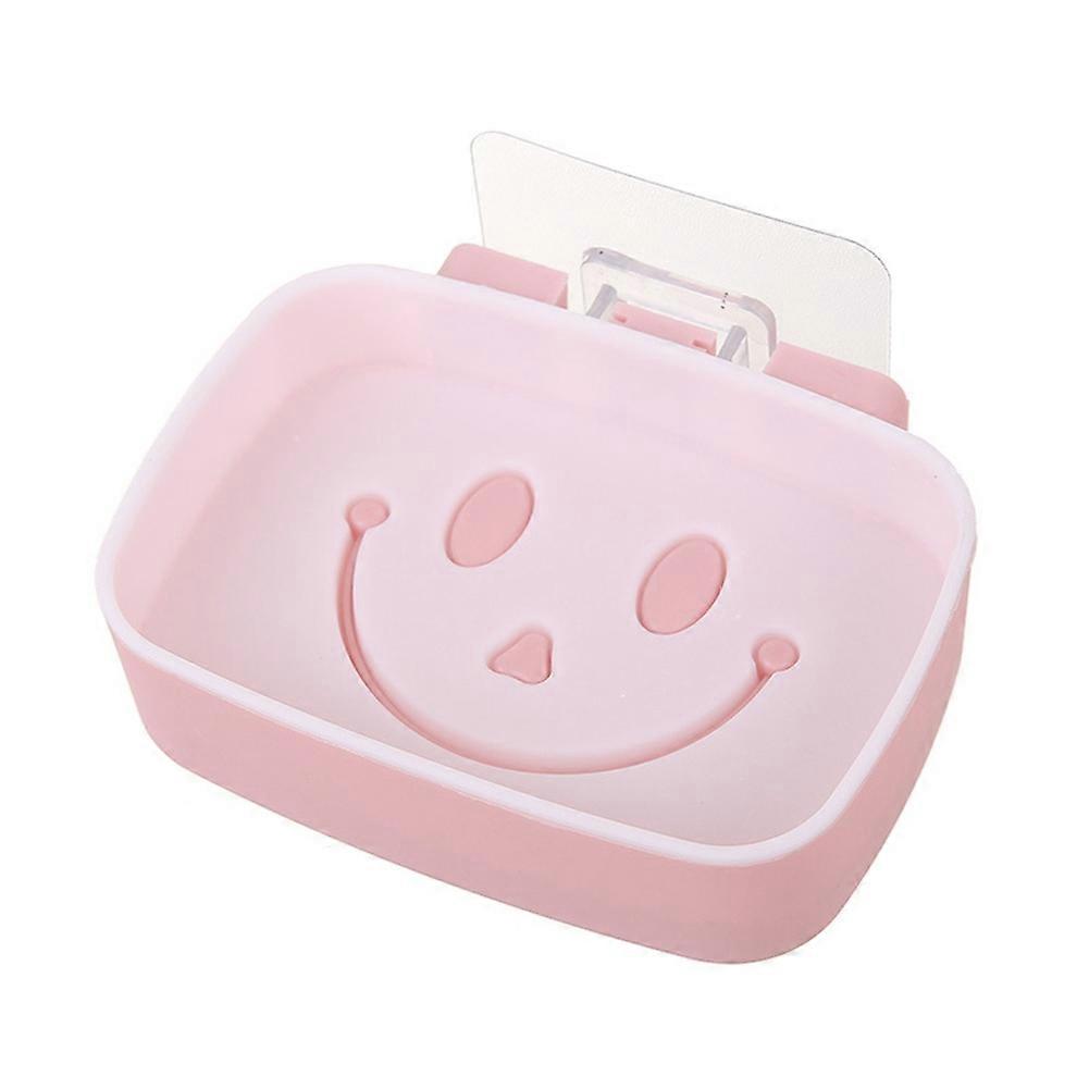 Double Layer Adhesive Wall-mounted Soap Dish Dispenser Accessories Storage Box (Beige)