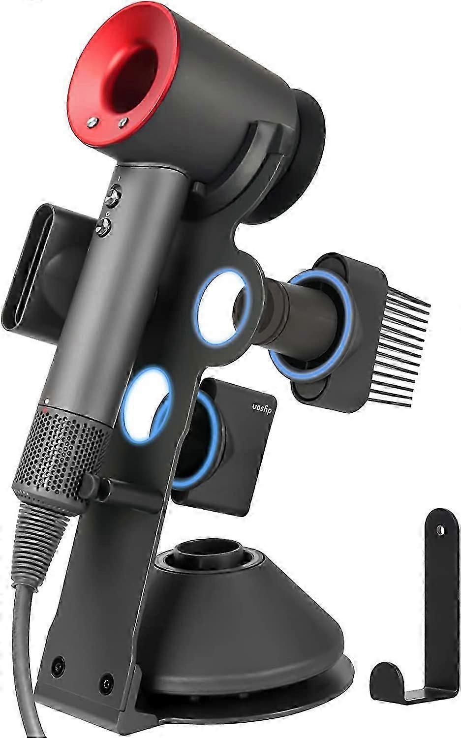 حامل مجفف الشعر حامل مجفف الشعر لمجفف الشعر دايسون أسرع من الصوت ، قم بترقية حامل مجفف الشعر دايسون باللون الأسود لتنظيم 5 ملحقات مجفف شعر دايسون