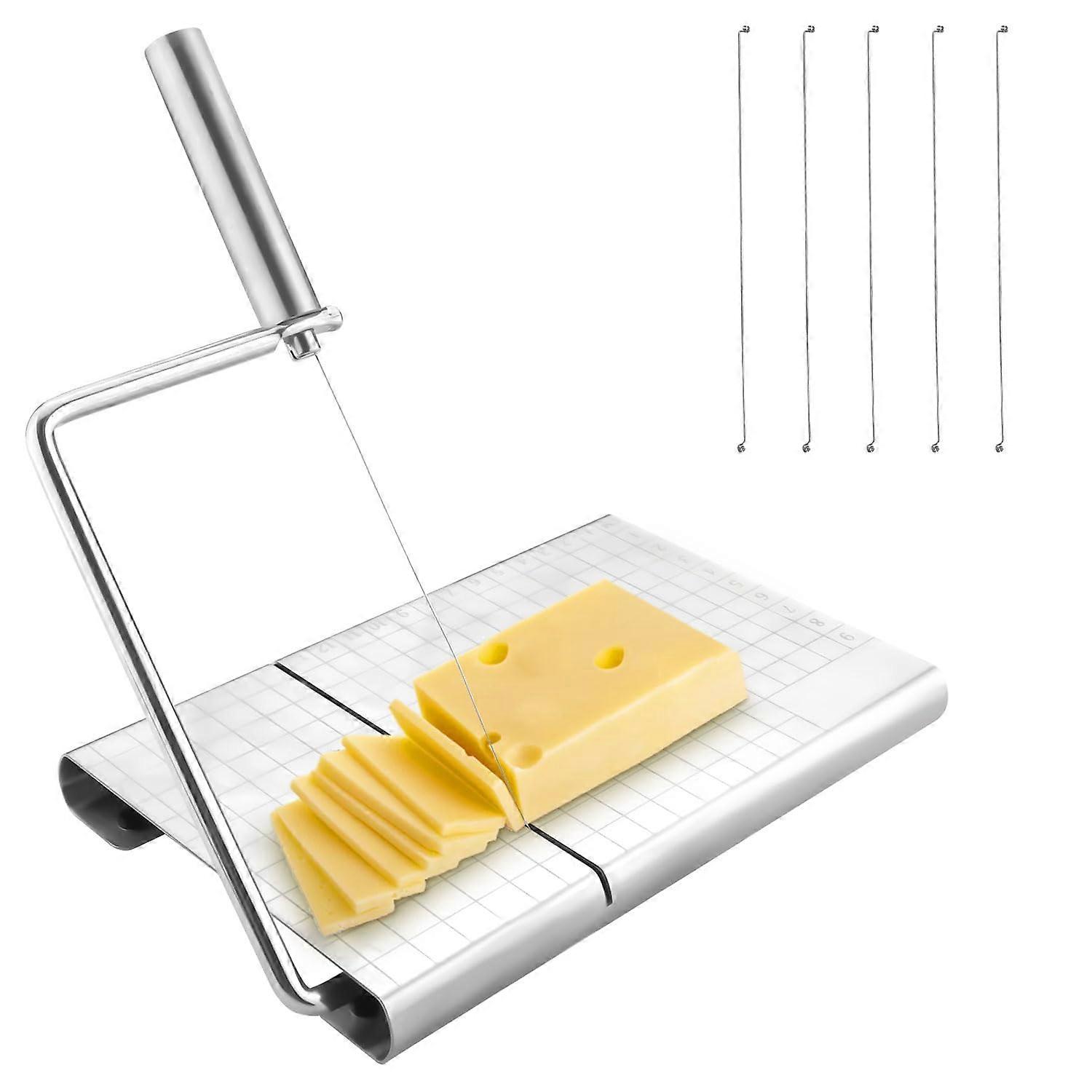 Cheese Slicer Stainless Steel Adjustable Blade for Easy Slicing, Perfect for Hard and Soft Cheeses