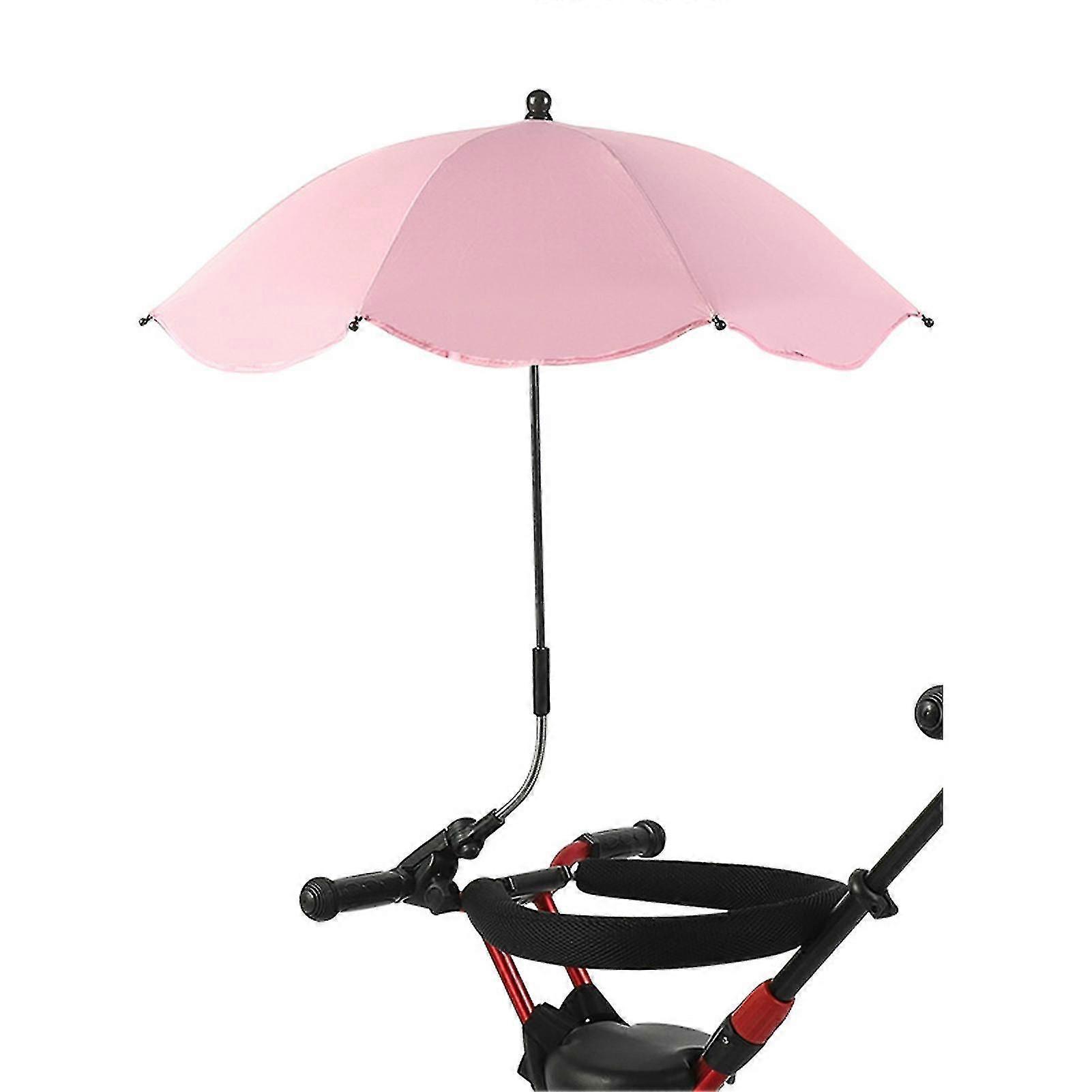 Pink Baby Stroller Umbrella - Adjustable UV Protection, Waterproof and Portable
