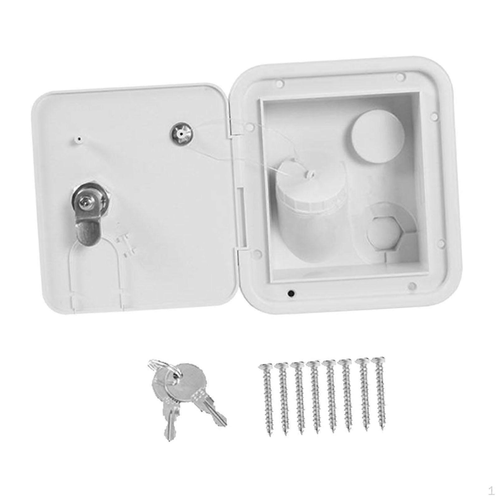 RV Gravity Fresh Water Fill Hatch Inlet Locking Cap Mount Screws with 2 Keys for