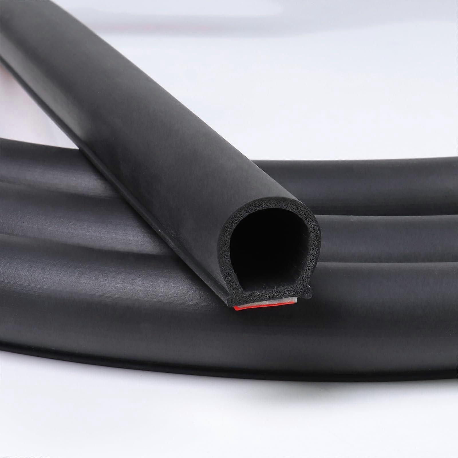 10Ft D-Shape Rubber Weather Stripping for Automotive Door and Window Seal, Universal Fit, High Durability, Black Color