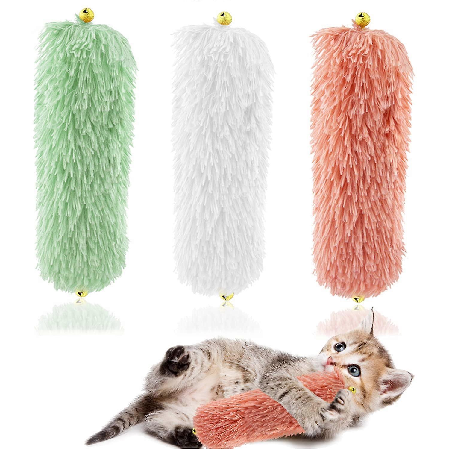 3-Pack Catnip Interactive Toys, Soft Fabric, Non-Toxic, Catnip Inside, Assorted Colors, Small/Medium, Indoor Cat Toys