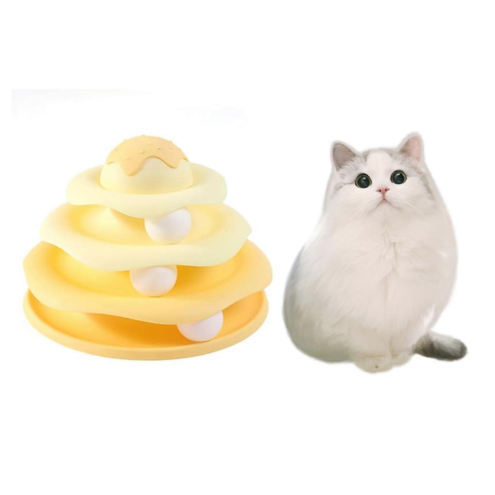 Three-Layer Track Cat Toys Durable Plastic Multi-Level 3-Tier Track System Indoor Use Interactive Ball Roller BPA-Free