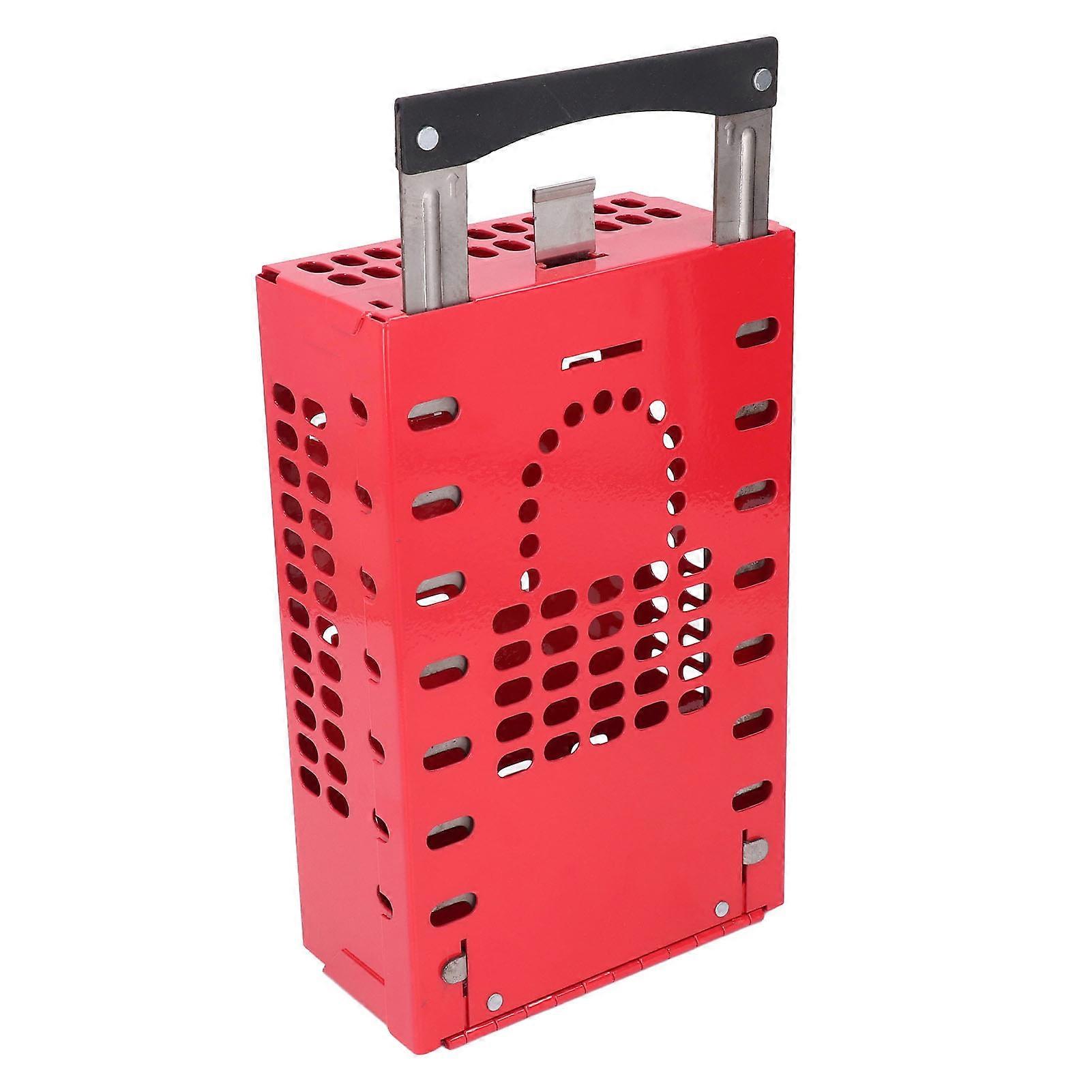Lockout Tagout Lock Box Stainless Steel Nylon Handle Portable Energy Isolation Security Group Box 14 Padlocks Capacity 