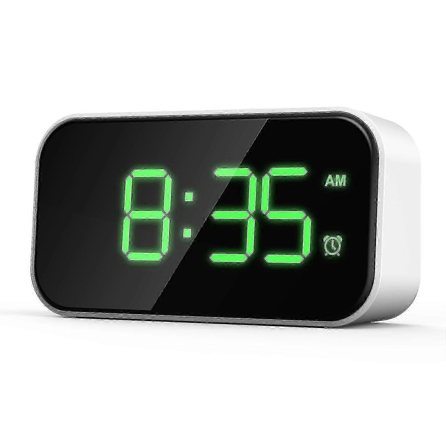 Digital Alarm Clock For Bedrooms, Bedside Clock With 6 Levels Of Brightness, Snooze (white Appearan