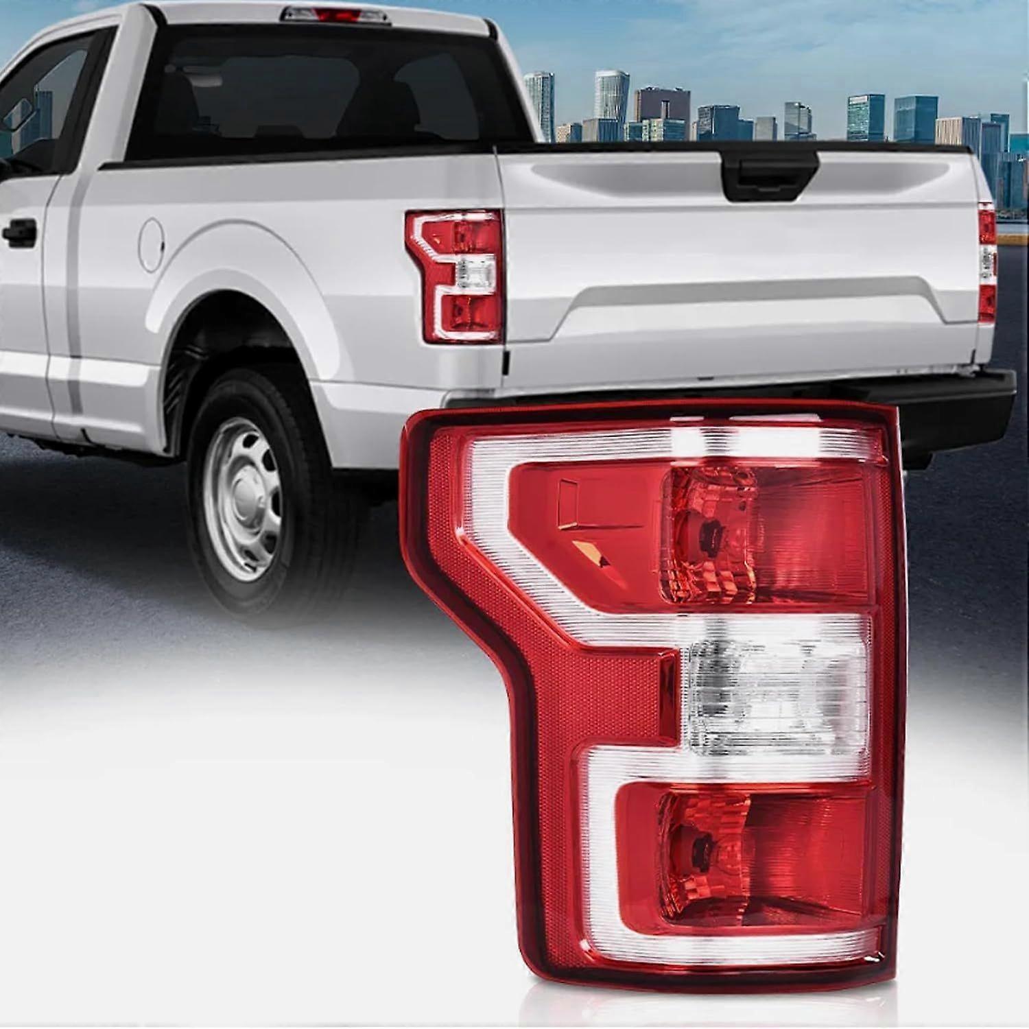 Left Driver Side Brake Tail Light Rear Lamp with Bulb and Harness Compatible With 2018 2019 2020 Ford F150 Replace# JL3Z-13405-H