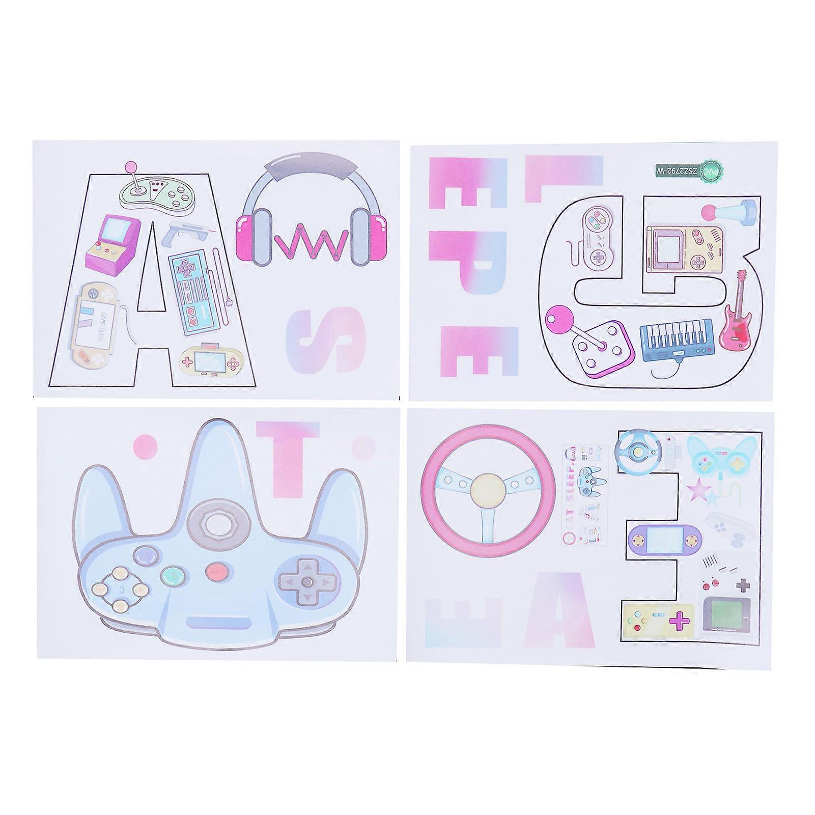 DIY Wall Decals PVC Removable Gamepad Headset Pattern Self-Adhesive Stickers for Home Decor Wall Art