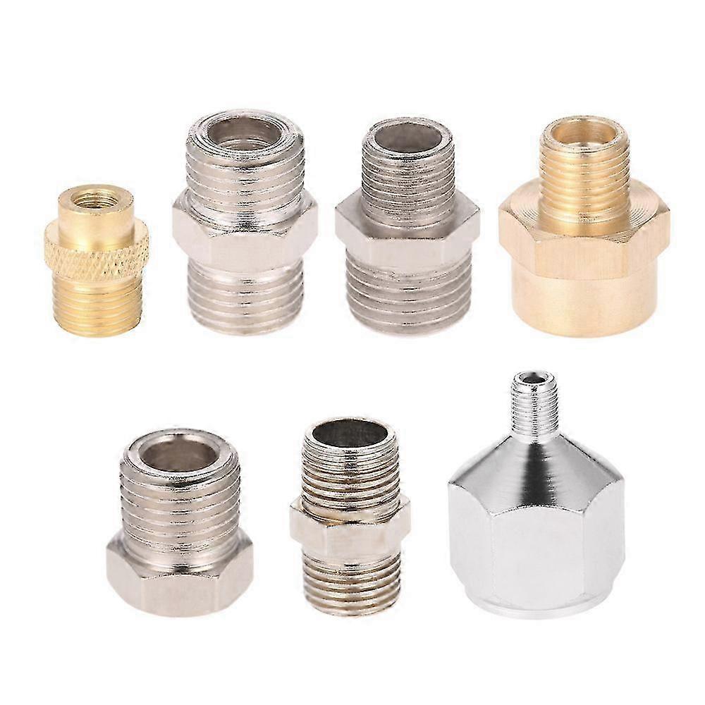 7-Piece Professional Airbrush Adapter Kit Connector Set for Compressor and Airbrush Hose Compatibility