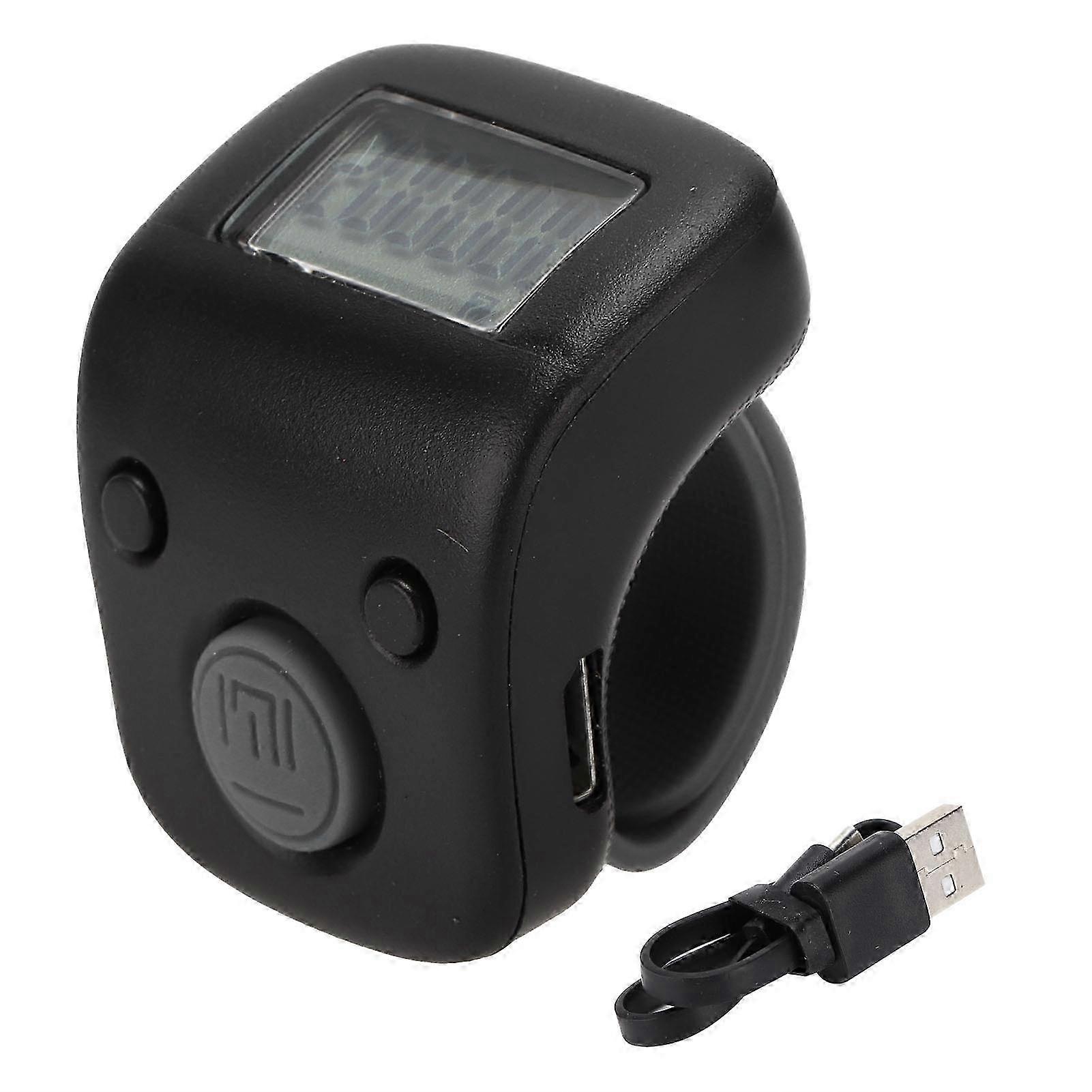 Digital Beads Counter Manual Ring Shape Mini Chanting Counting Tool for Buddhist MeditationWisdom Black