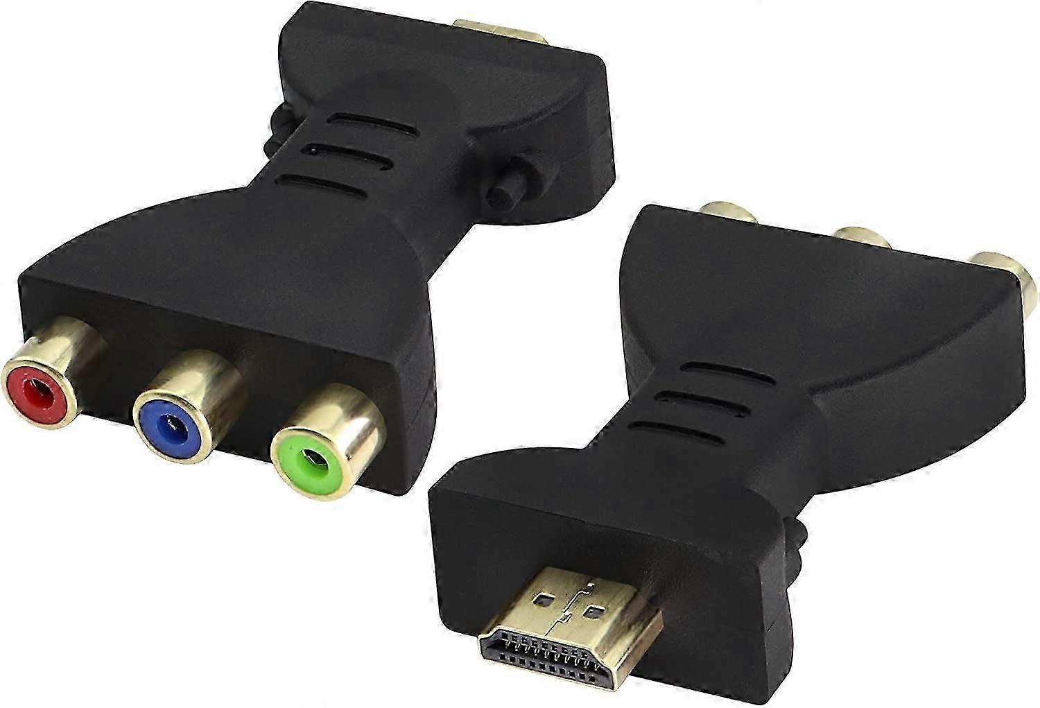 2pcs HDMI RCA Audio and Video Adapter, 1080P 3 Way Splitter Digital AV Signal HDMI to 3 RCA Audio Adapter Interface Converter, Suitable for PC, HDTV