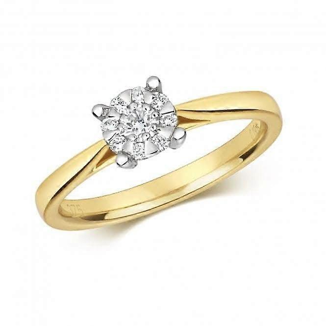 Diamond Jewellery 9K Yellow Gold Ring with 0.18ct RD108