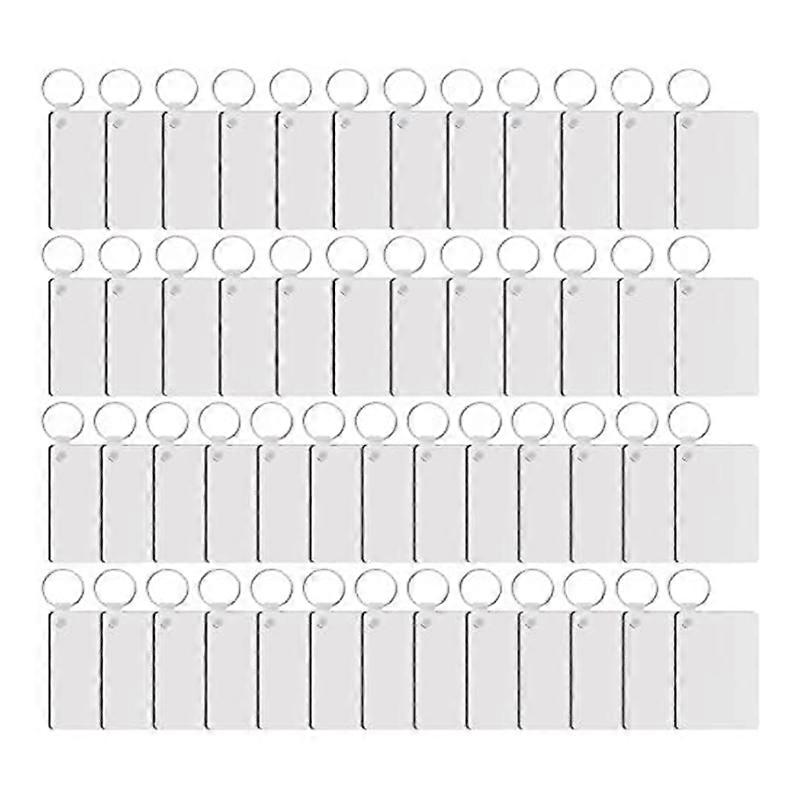 50Pcs Rectangle Sublimation Keychain Blanks Double Side Heat Transfer