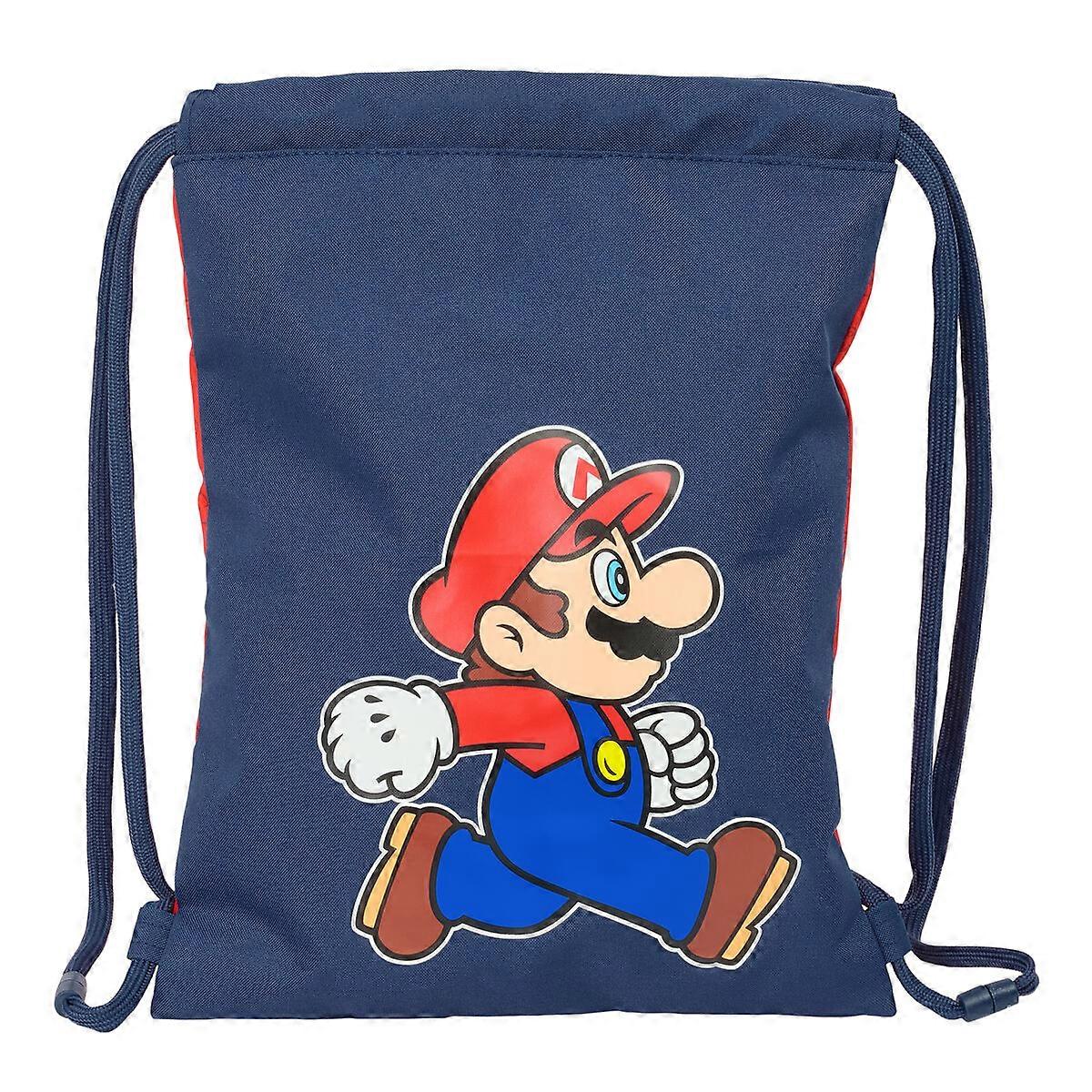 Backpack with Strings Super Mario Trick Red Dark blue 26 x 34 x 1 cm