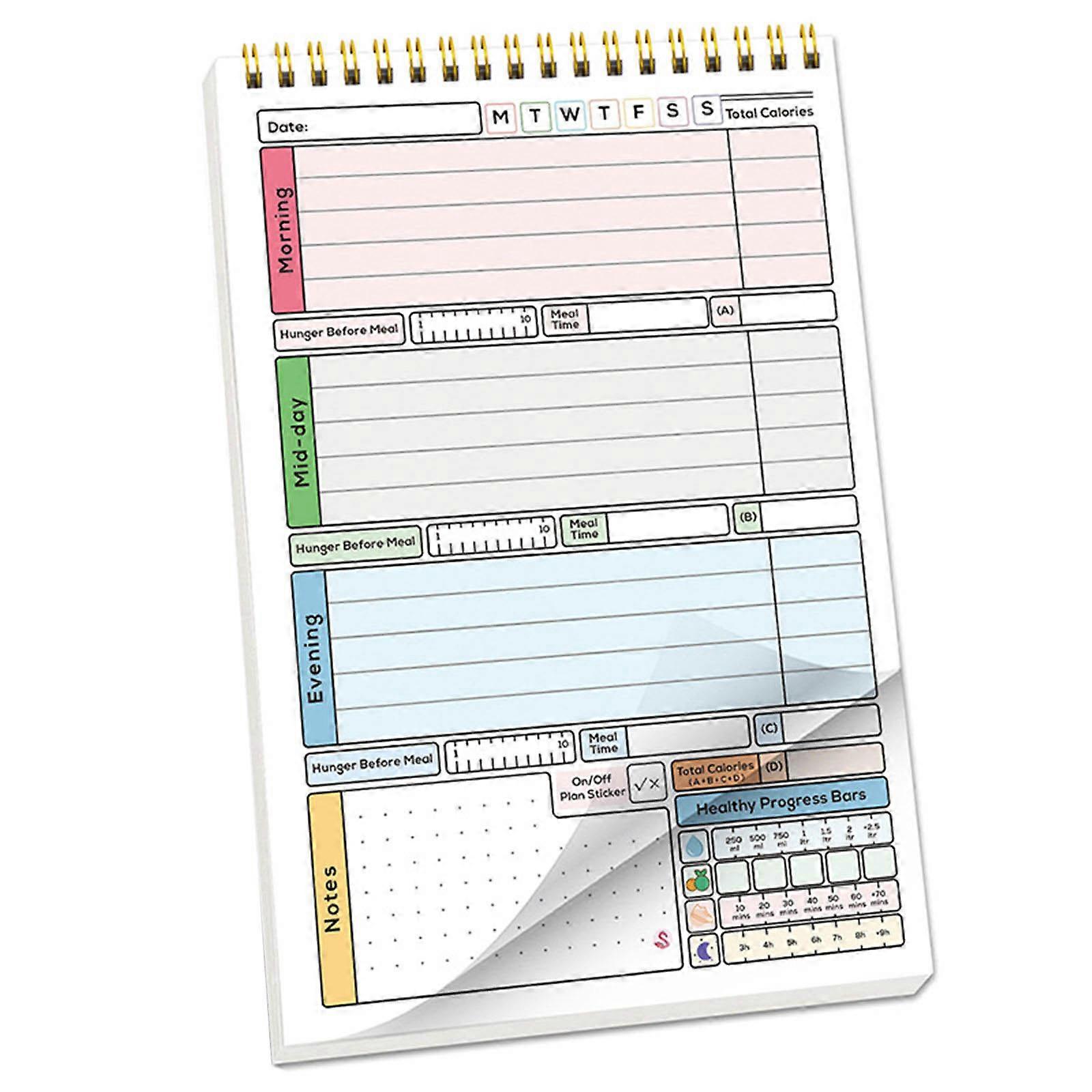 A 5 Habits Trackers Notebook Habits Journal with Spirals Binding Daily Habits Trackers Calorie Planner Schedules Notepad
