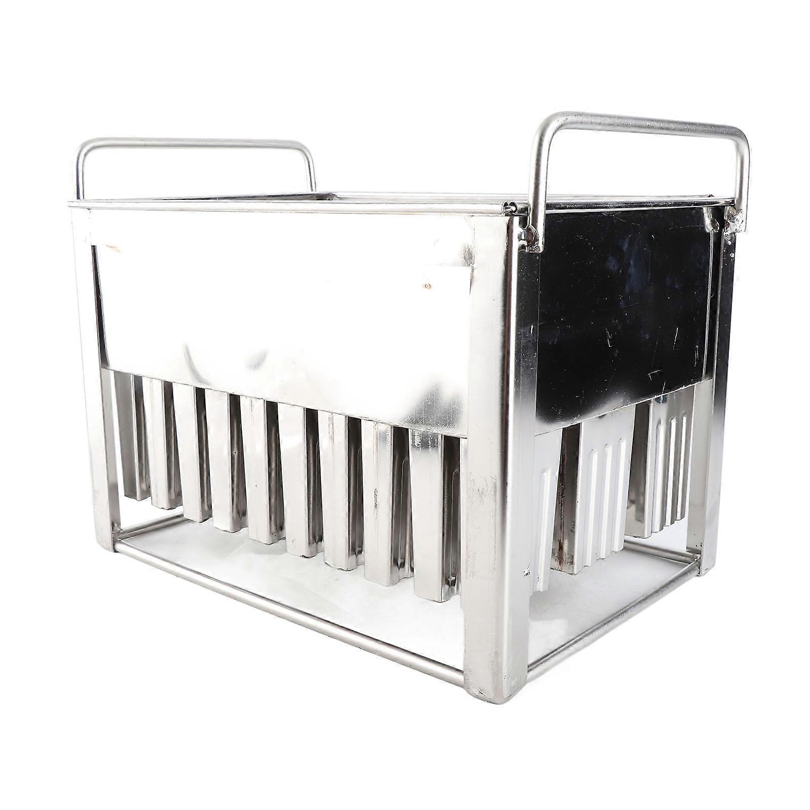 Ice Cream Moulds Silver Stainless Steel 30 Pieces DIY Ice Cream Maker Moulds with Cover for Commerce
