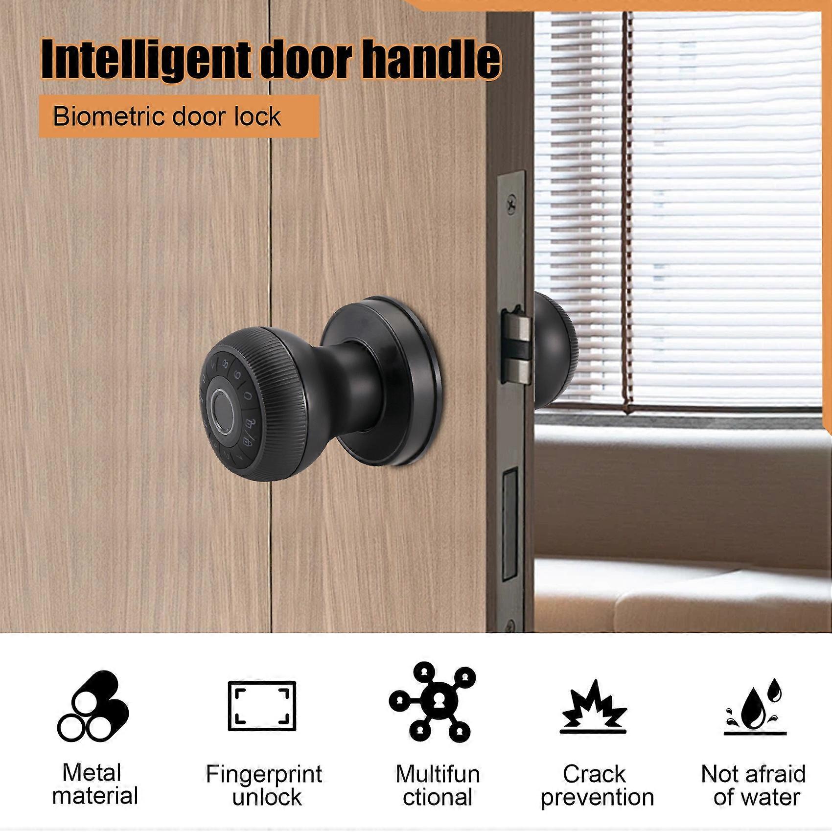 Fingerprint Door Lock-Smart Door Handle, Keyless Door Handle Black