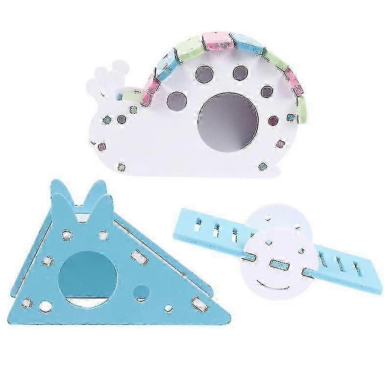 16X10x10cm Small Animal Bedding 3pcs Hamster Seesaw Hideaway Hideout House Hut Toy Hamste