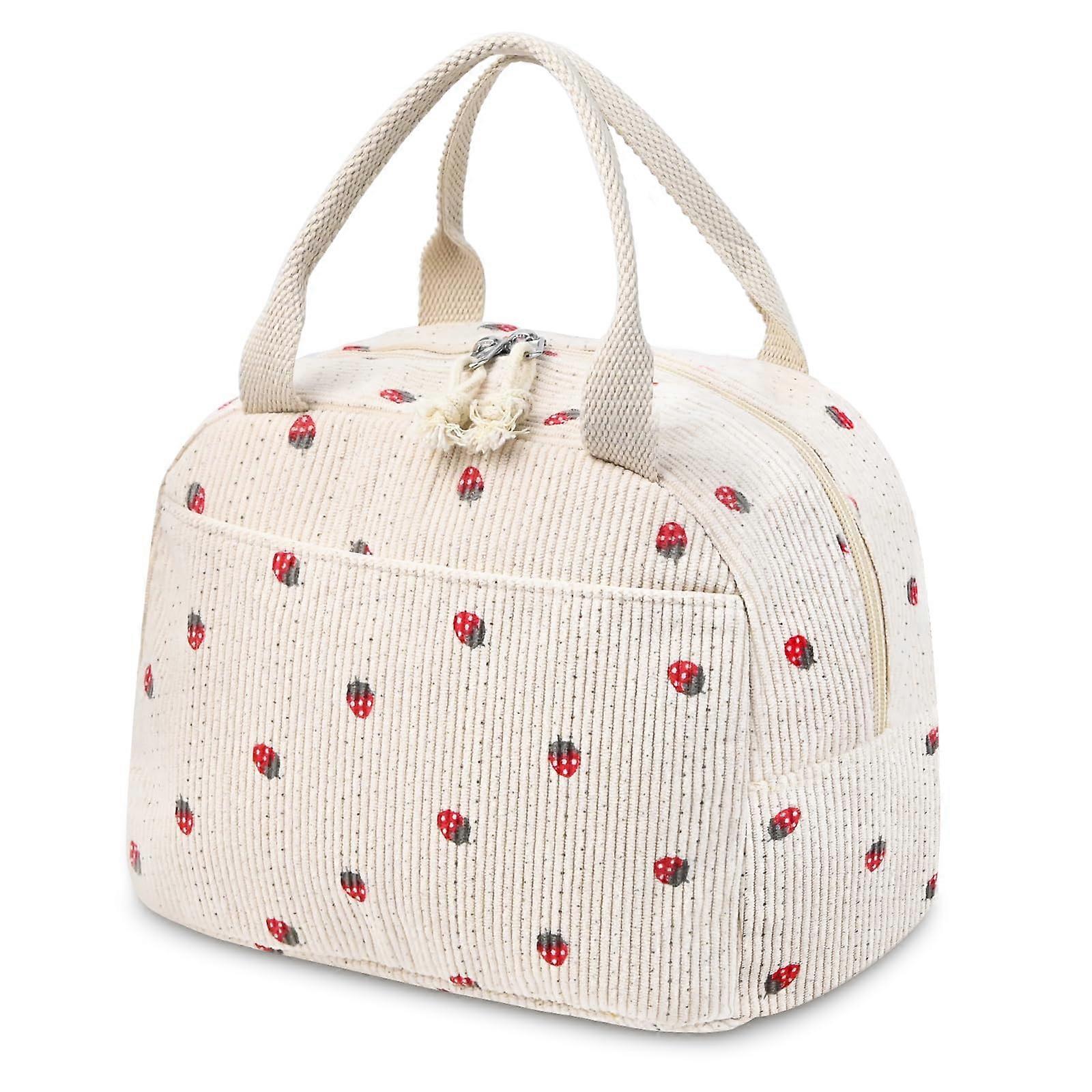 Velvet Insulated Lunch Bag Small Size Reusable for Work - Cute Design with Durable Material and Stylish Colors