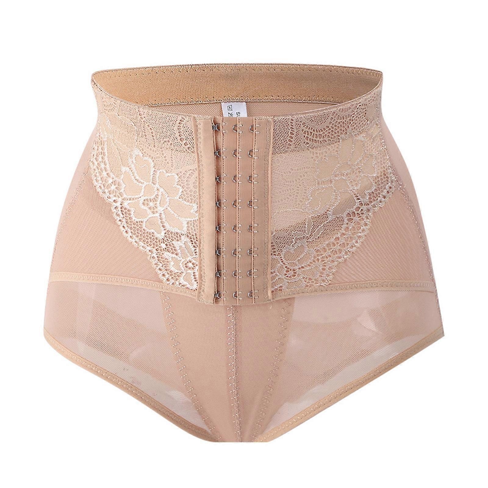 Women High Waist Butt Lifter Shapewear Panty Hook Modeling Tummy Control Body Shaper Briefs Corset Belt Lace Underwear  color XL