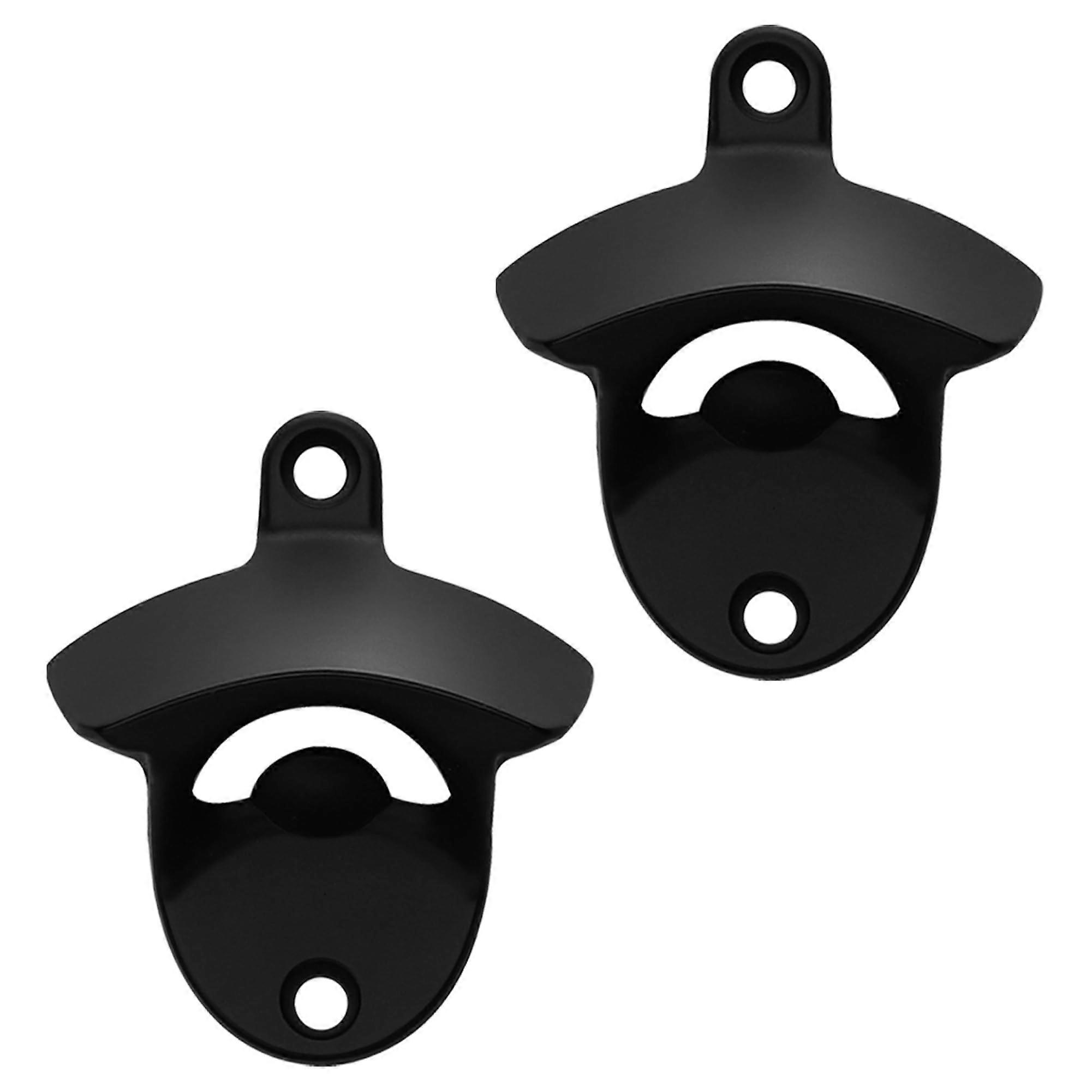 Black Bottle Opener Wall Mounted Cover Opener Stainless 2-Pack