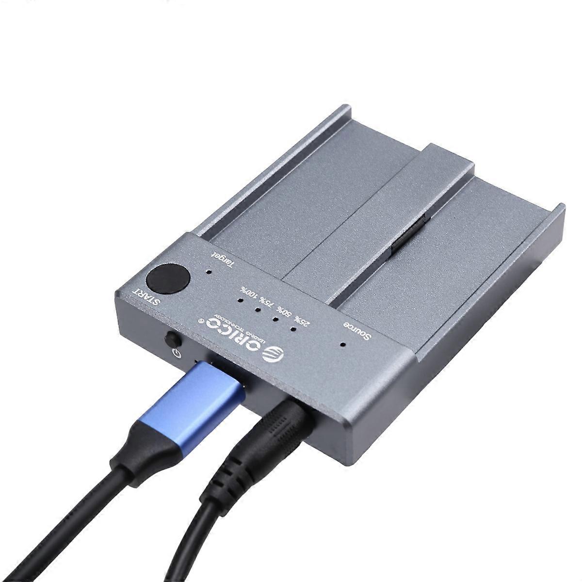 M.2 NVMe Cloner Dual Bay, Aluminium, USB-C, M.2 Duplikator Offline Clone EU STECKER