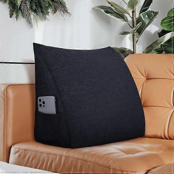 VERCART Coussin de lecture Coussin de dos compensé, Coussin compensé, Coussin incliné pour enfants Lin noir 45CM