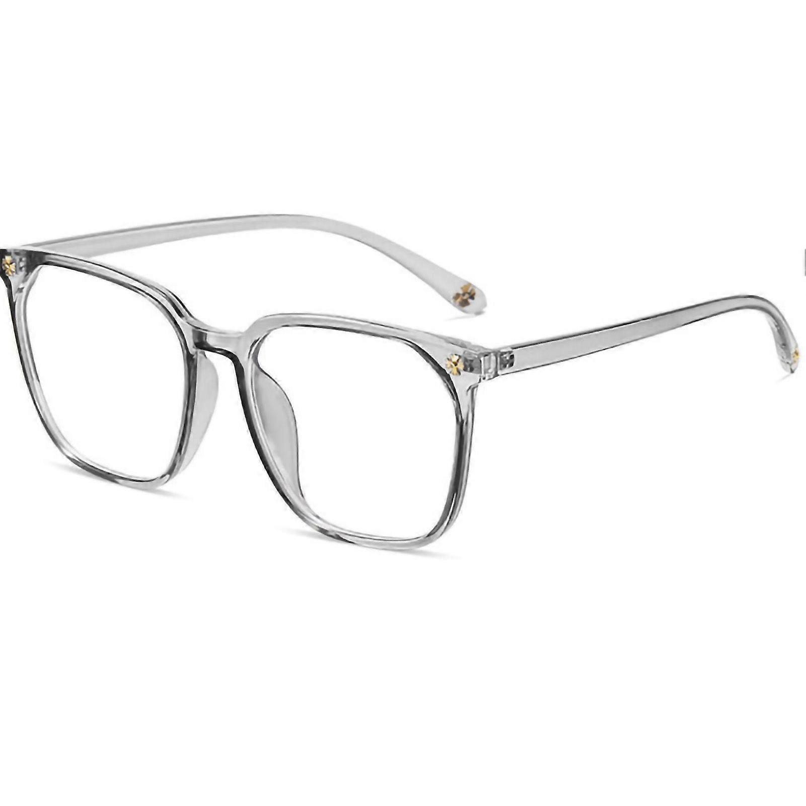 Blue Light Blocking Glasses Big Sqaure Frame Eyeglasses Computer Gaming Eyewear Reduce Eye Strain Grey