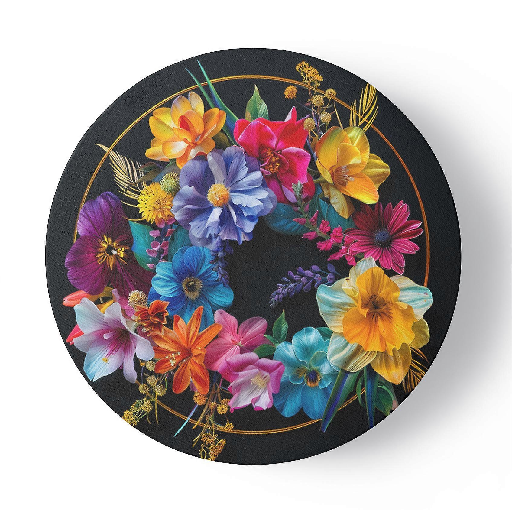 Impression sur toile, Bouquet de fleurs colorées - 80x80