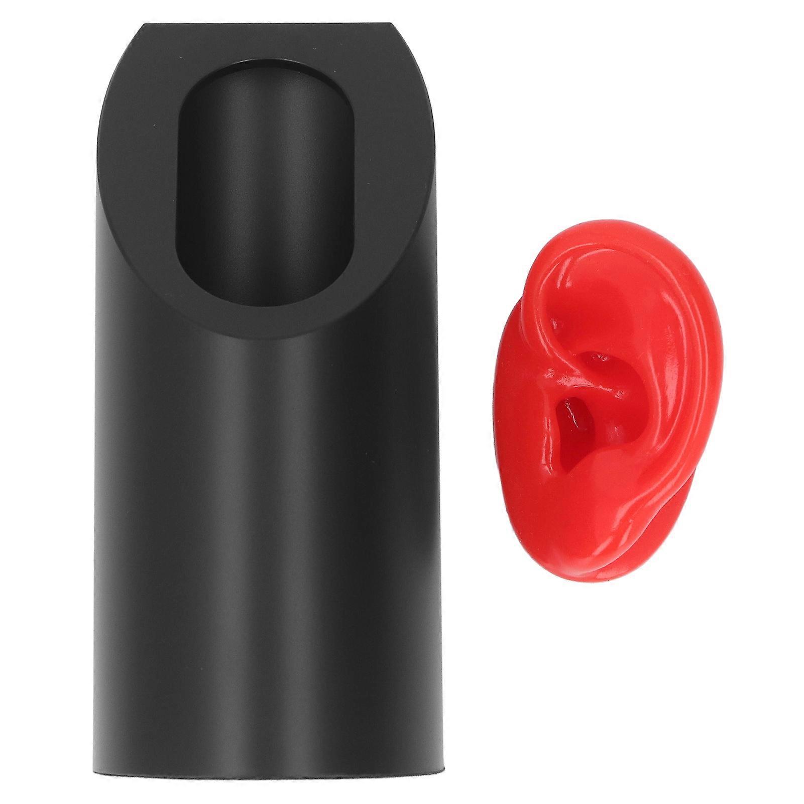 Silicone Model Piercing Practice Realistic Artificial Soft Simulation Ear Part with Display Stand for Teaching Instructions