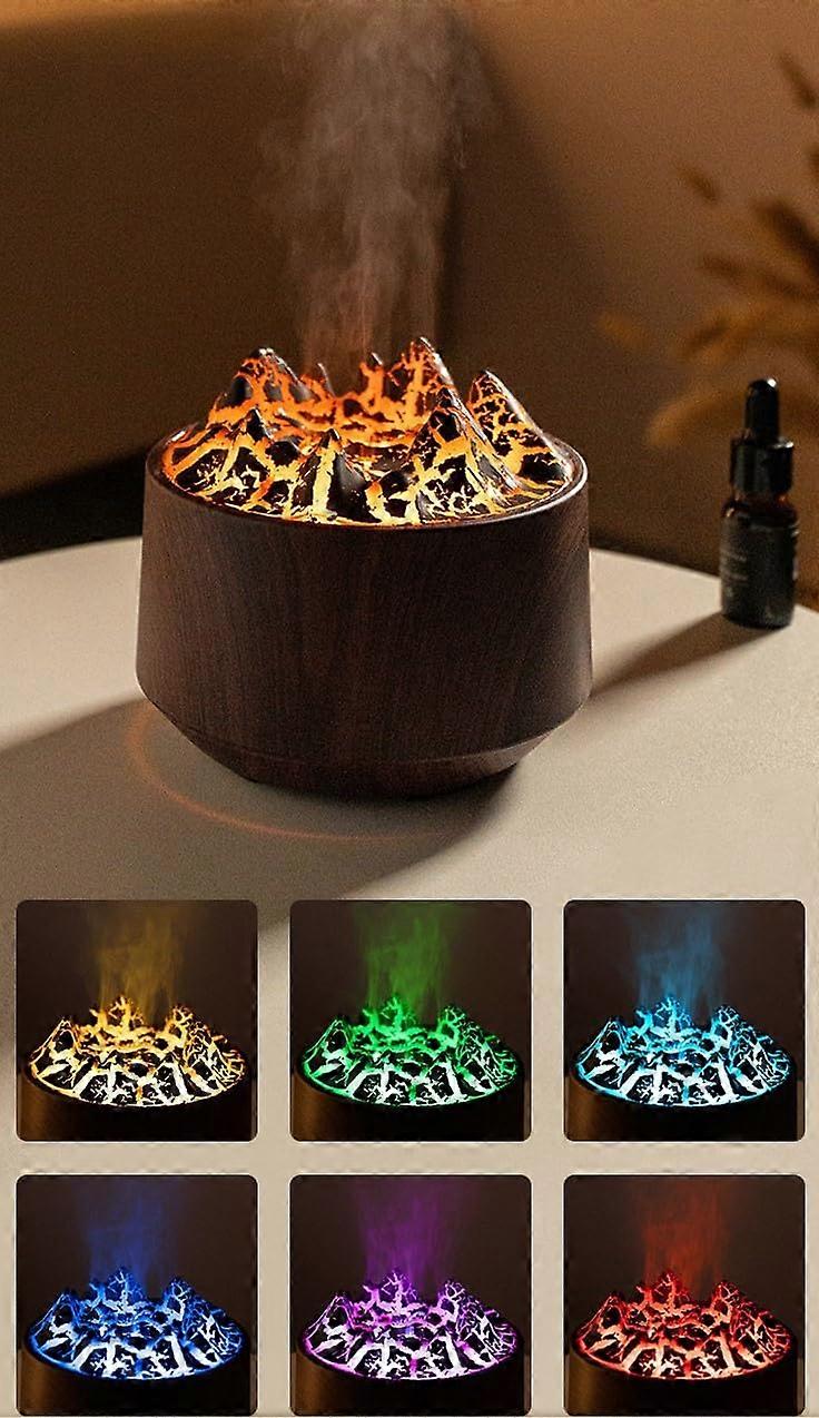 Essential Oil Diffuser, Volcano Fire Flame Aromatherapy Diffuser, 300ml Ultrasonic Cool Mist