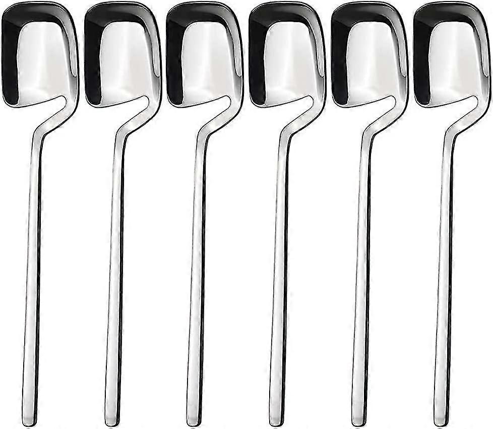 Conjunto de 6 Colheres de Chá e Espresso em Aço Inoxidável Prateado com 5,6 Polegadas de Comprimento