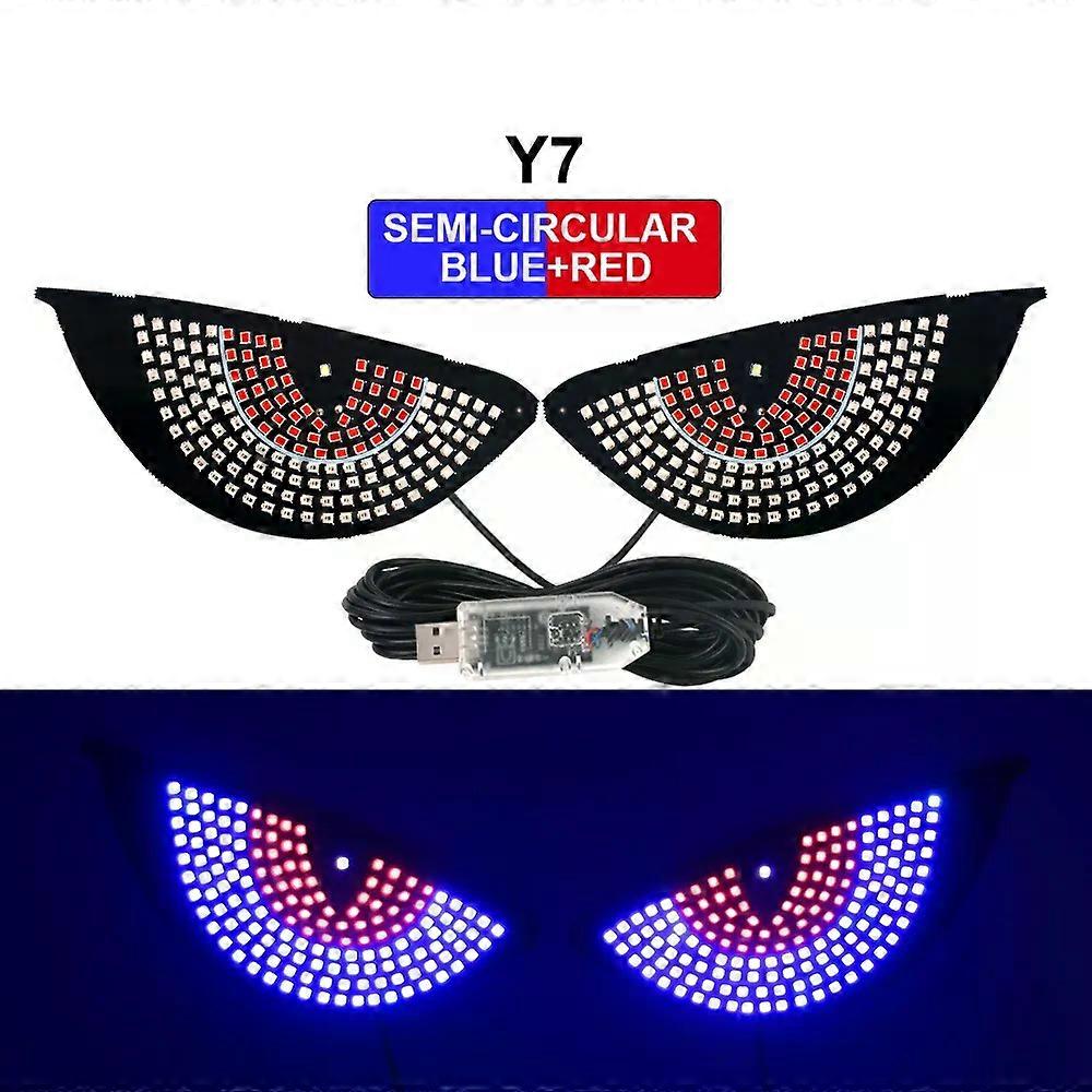 2PCS Devil's Eye Rear Warning Flashing Light USB 5V LED Signal Lights compatible for  Car Windshield Glow Flexible LED Panel Decorative Lamp