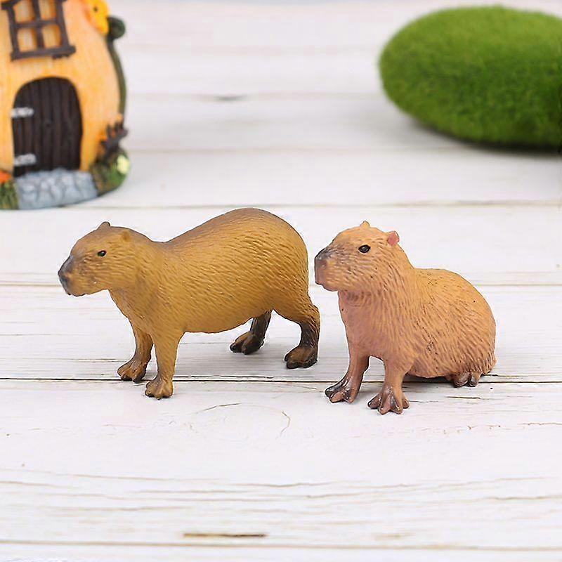 Simulering Mini Söta vilda djur Modell Figurer Capybara Collection Leksak Gåva