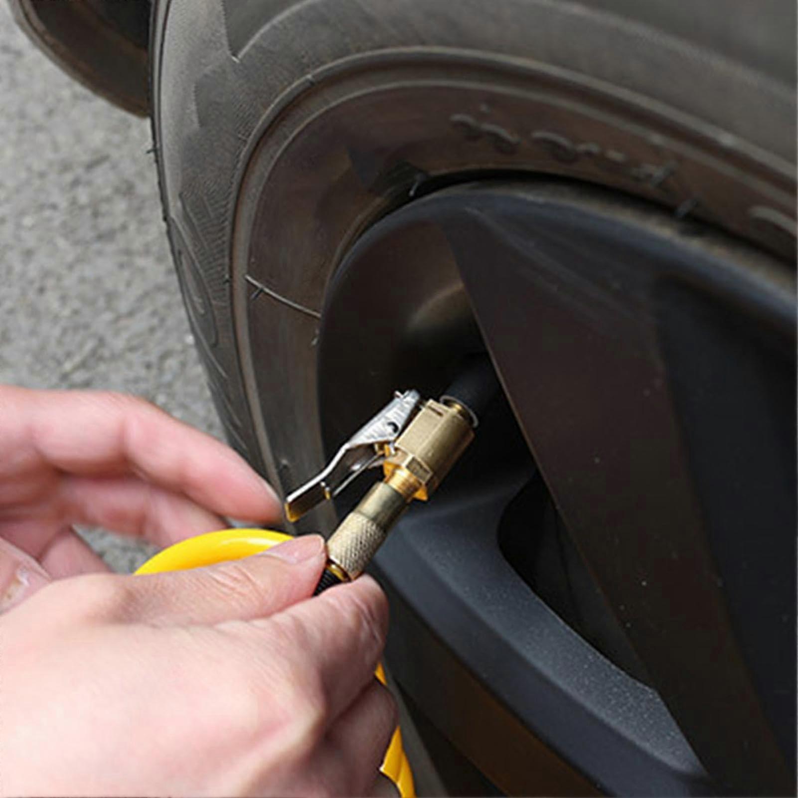Locking Tire Chuck Set with Female NPT Screw, Air Nozzle and Pressure Release for Tire Inflating and Repair