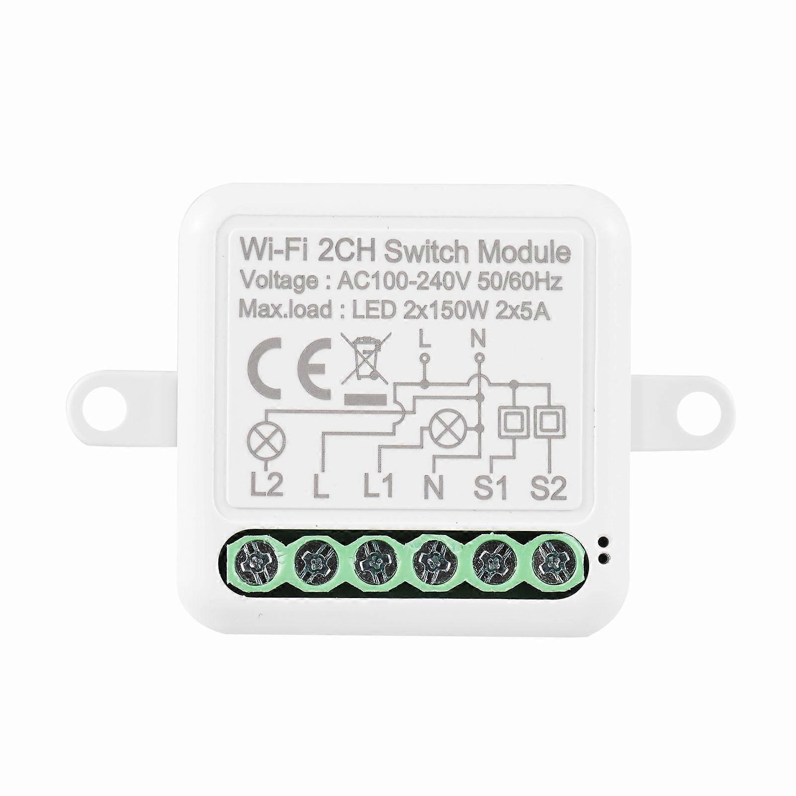 2CH WIFI Switch Module Mini Smart Module with Voice Control Mobilephone APP Control Timing Function