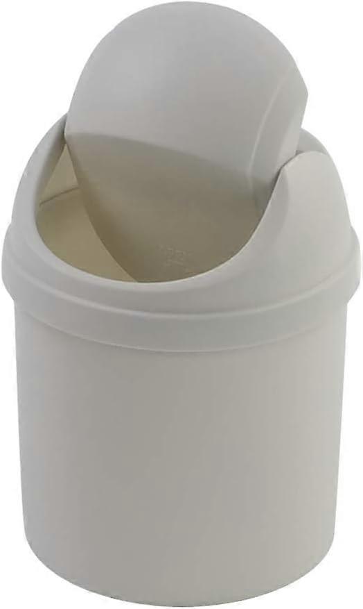 Plastic mini-prullenbak met klapdeksel, 0.7 gallon (wit)