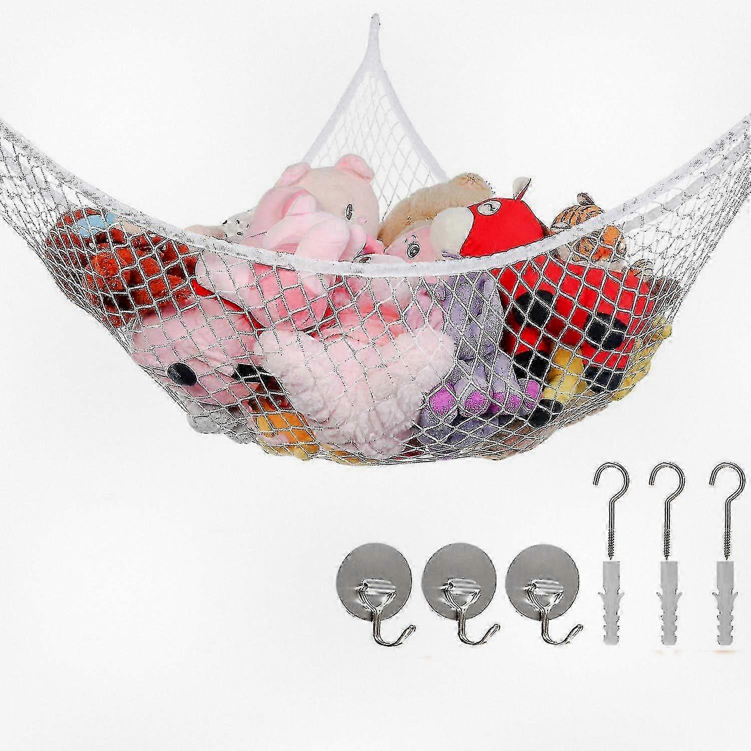 Large Hanging Net for Stuffed Animals - Jumbo Toy Hammock for Organizing Corner Spaces