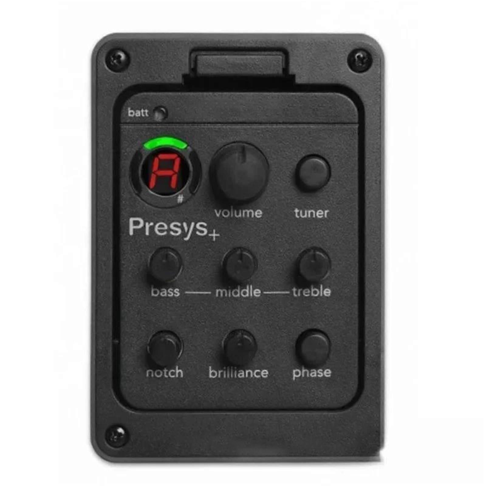 Pickup 4 Band Acoustic Guitar Pickup with Tuner A201 Hybrid Preamp Mic, Adjustable EQ, Compatible with Various Acoustic Guitars