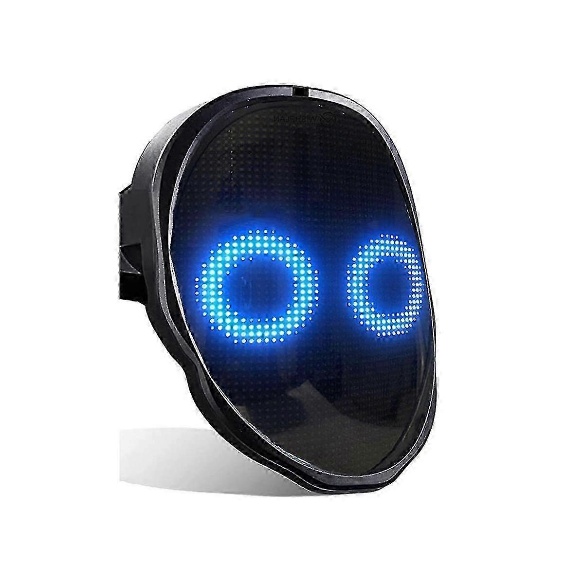 Bluetooth LED Lights Up Party Mask Halloween Christmas DIY Animation Text Love Prank Concert Robot F