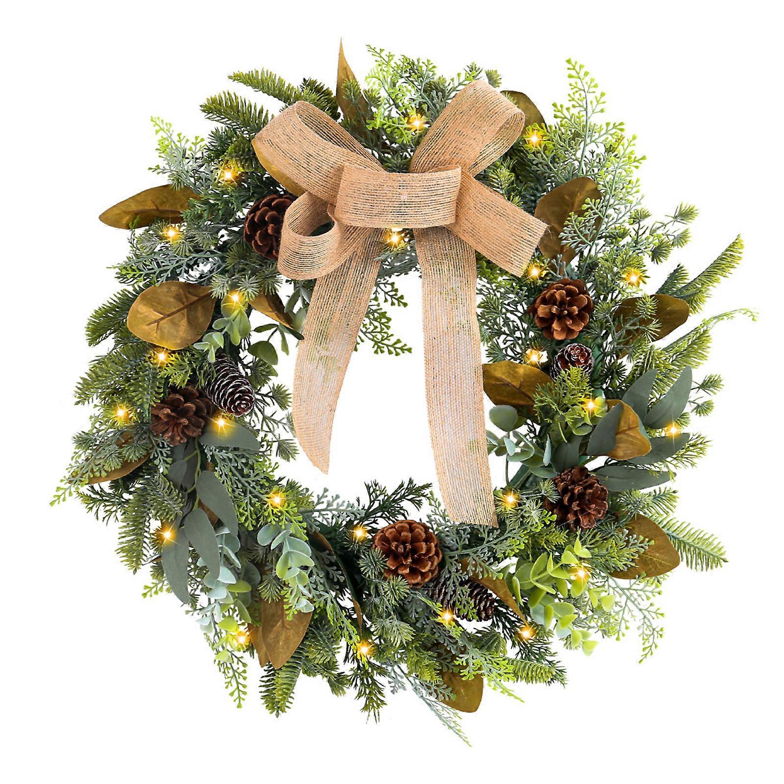 Practical Christmas Wreath with Bowknot Designs Stylish Accessory for Door Decoration Window and Wall Display Ornament