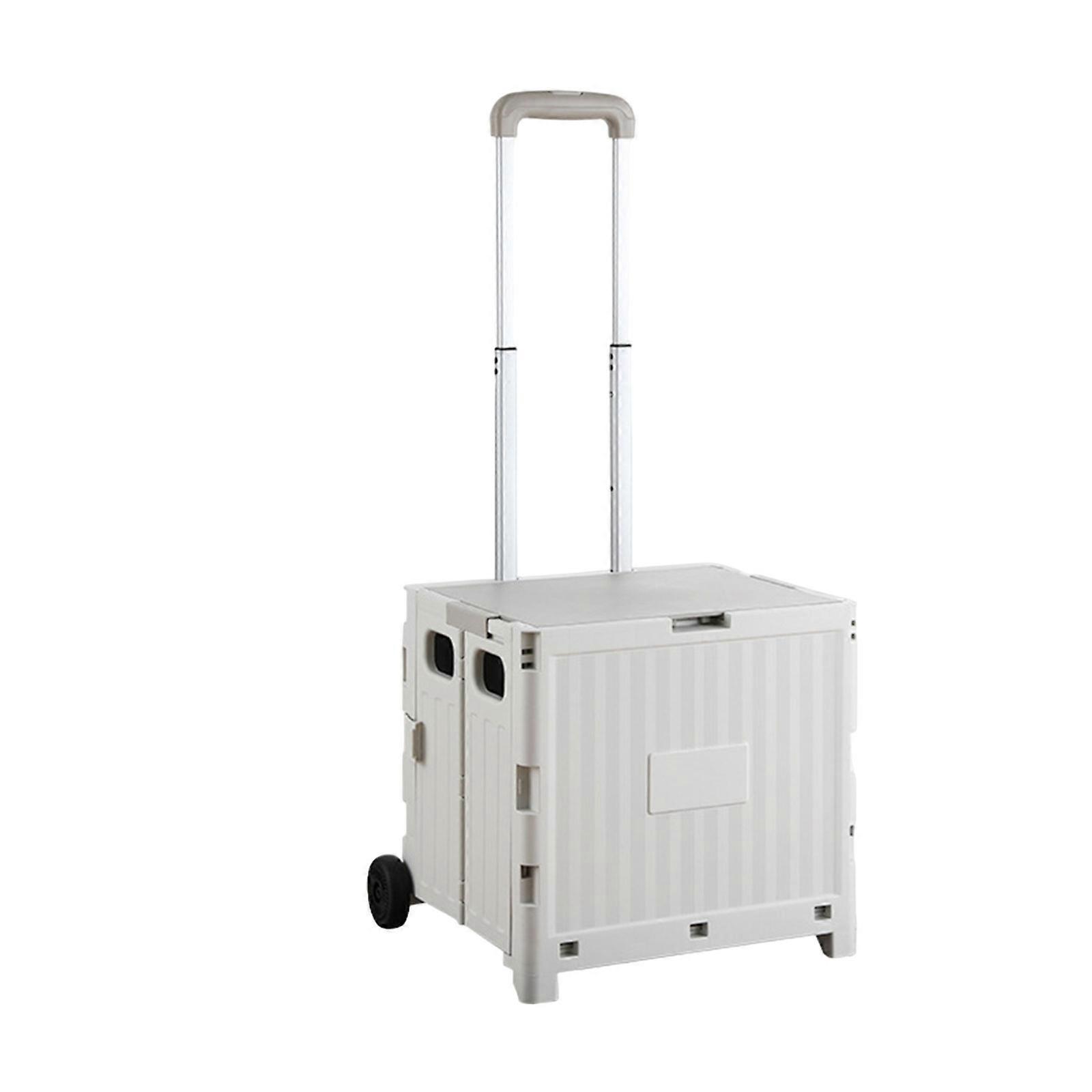 Portable Rolling Grocery Cart Spacious Shopping Trolley for Supermarket Use Multipurpose Folding Picnics Camping Trolley grey