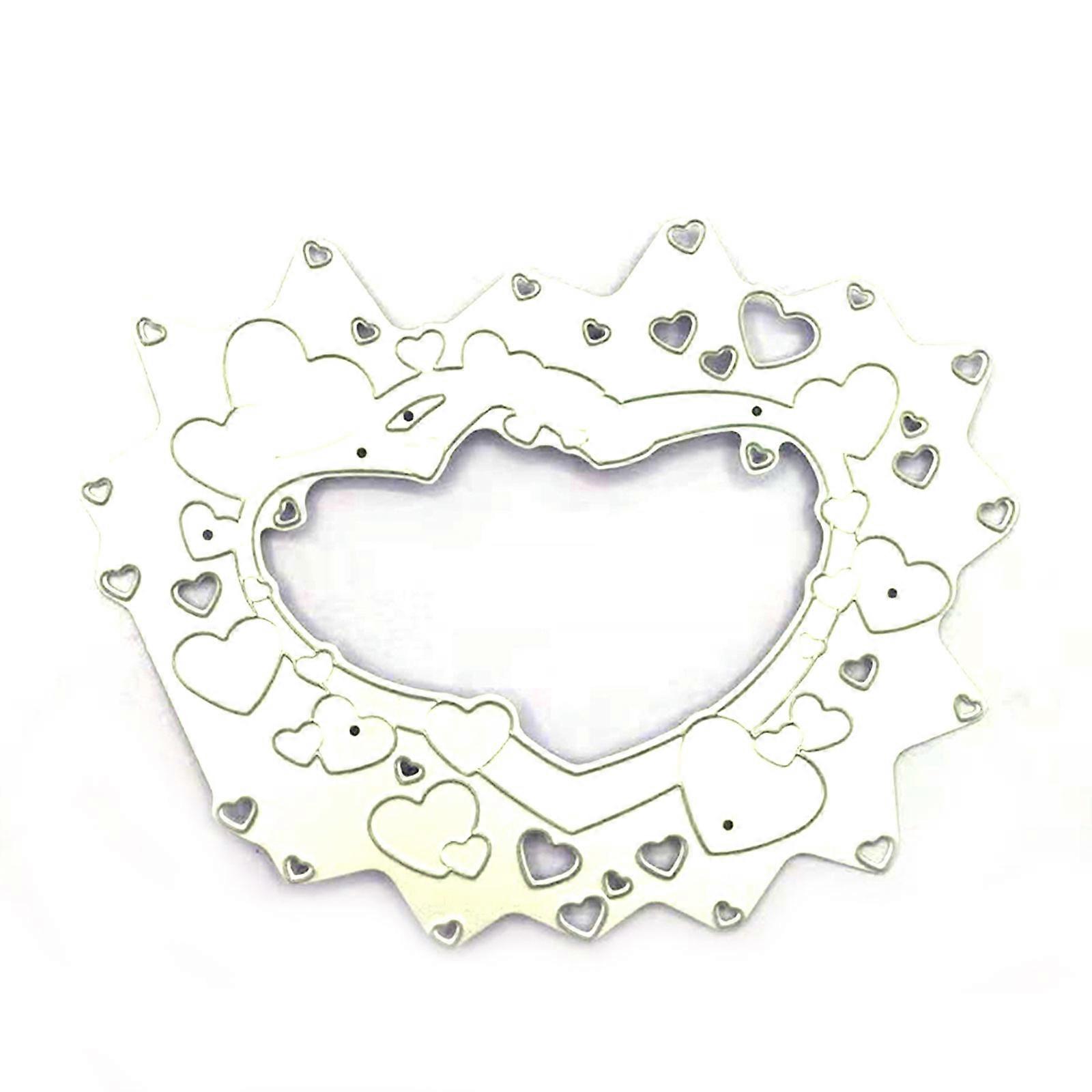 Λεπτές μεταλλικές μήτρες κοπής με καρδιά αγάπης, ανάγλυφη μήτρα για την ημέρα του Αγίου Βαλεντίνου, μήτρες ανάγλυφης εκτύπωσης σεναρίου για DIY, διακοσμητικά ημερολογίου και scrapbooking, πολύχρωμα
