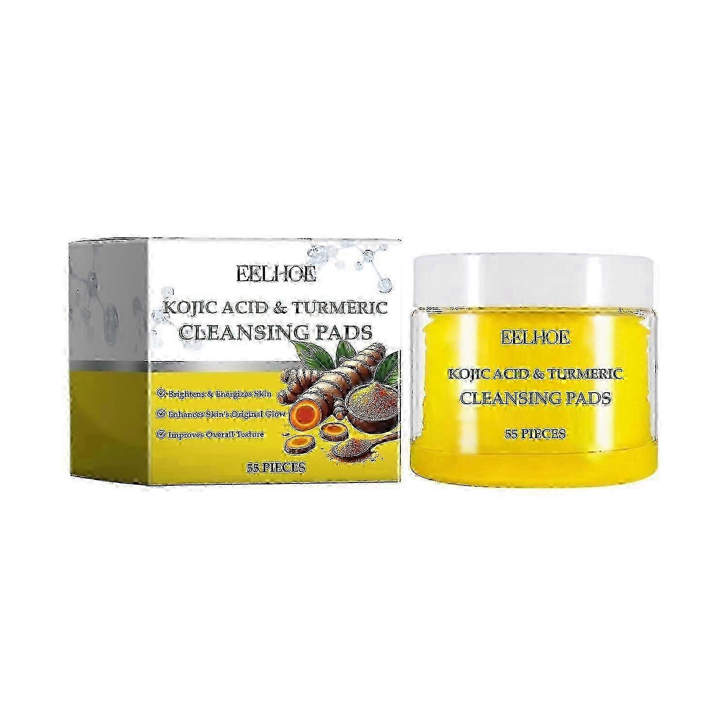 EELHOE Turmeric Cleansing Pads Gentle Cleansing Face Brightening Nourishing Skin Refreshing Skin Car